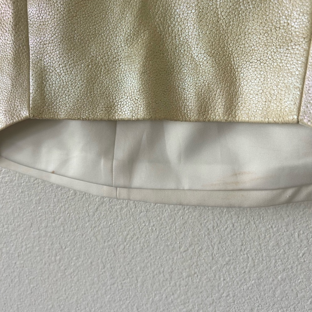 Michelle Mason Two Toned Metallic Lambskin Mini Skirt - Picture 6 of 6